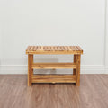 Acacia Wood Shoe Rack Bench Strong Weight Bearing Upto 200 Lbs Best Ideas For Entryway Frontdoor Bathroom, Natural Color. Acacia Wood Light Brown Primary Living Space American Design,American Traditional Acacia Acacia Wood