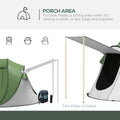 Outsunny Pop Up Tent, Instant Camping Tent With Porch And Carry Bag, 3000Mm Waterproof, For 2 3 People, Green, Poles Included Green Polyester