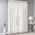 Diamond Sheer Embroidered Waterfall Valance White 38X46