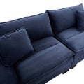 Corduroy Sofa Sleeper Couch Loveseat Sofa With Pillows Comfy Upholstered Deep Seat Sofa For Bedroom,Living Room,Apartment,Office,Dorm Blue Corduroy Blue Foam Upholstered 2 Seat