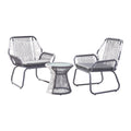 Idaho 3Pc Chat Set Gray Woven Rope