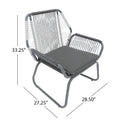 Milan Club Chair Gray Pe Rattan Iron Waterproof Fabric