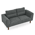 Convertible Futon Sofa Bed, Comfy Loveseat Sleeper Sofa With Adjustable Armrest, Strengthen Wood, Thick Padded Cushion, Small 2 Seater Couch For Living Room, Bedroom, Grey Grey Foam 2 Seat