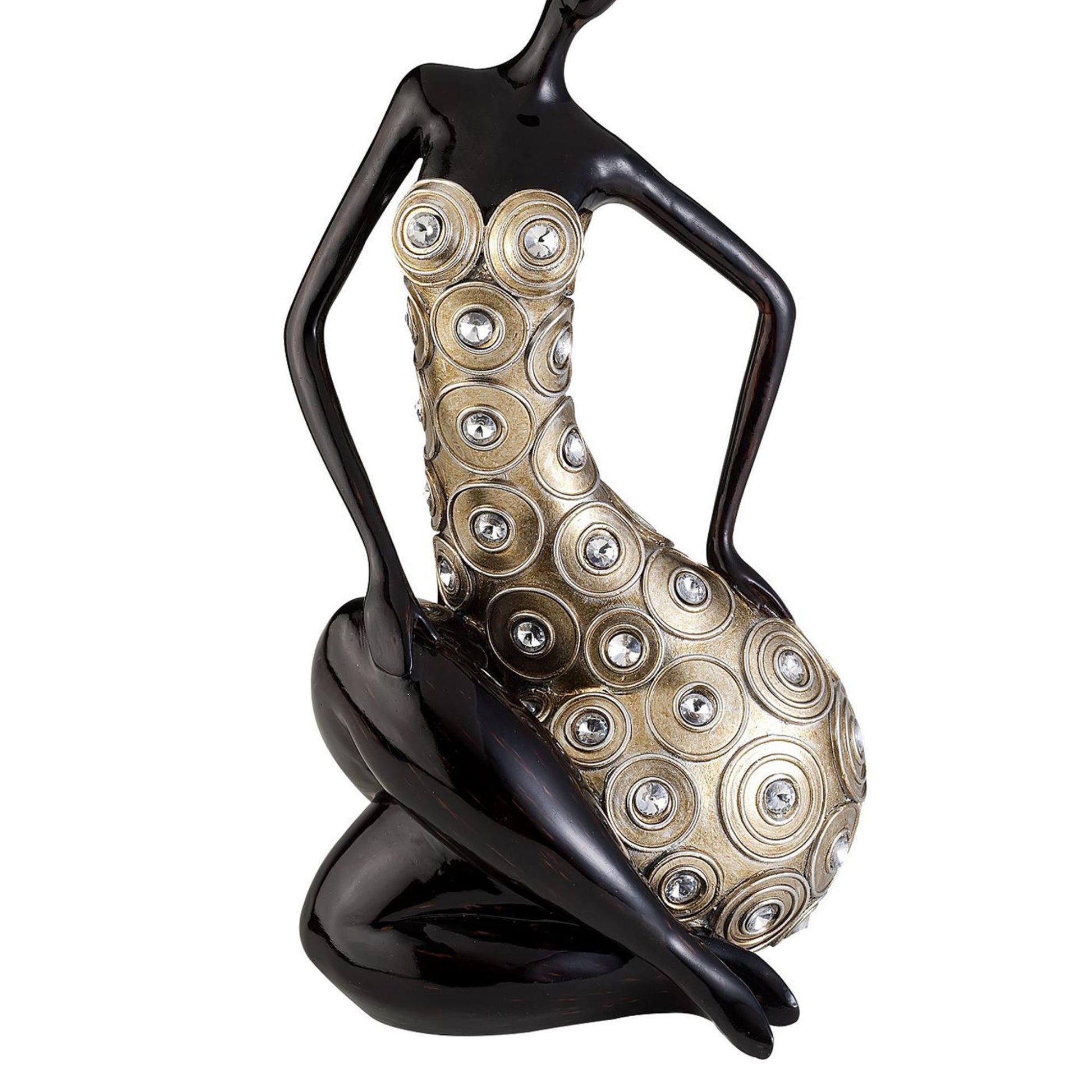 12.25" Tall Polyresin Decorative Sitting Woman Statue" Twilight" Multicolor Polyresin