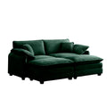 Two Seater Theater Sofa With 2 Footrest, 2 Seater Sofa With Ottoman For Small Living Spaces,Green Corduroy Green Corduroy 2 Seat