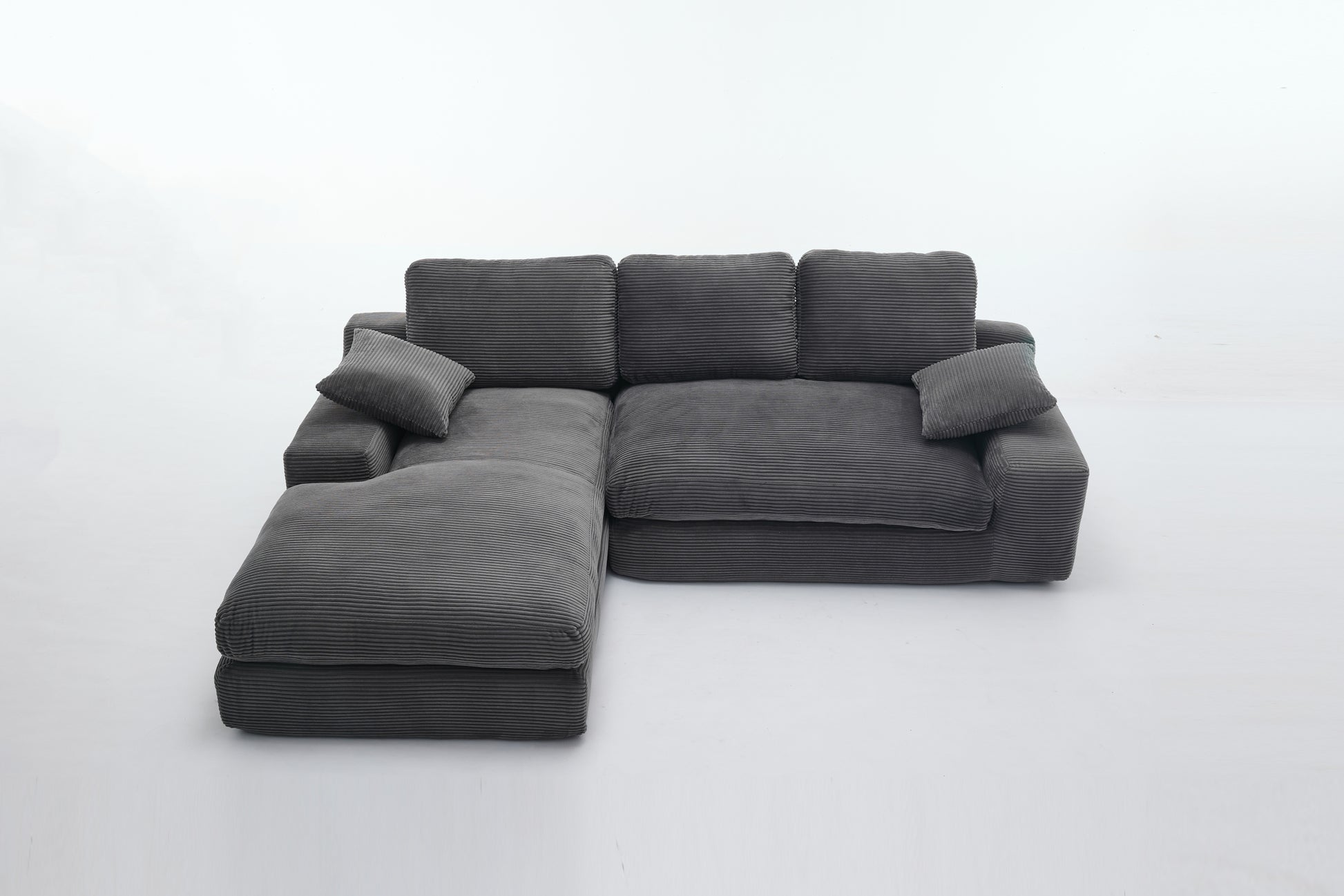 99*69" Modular Sectional Living Room Sofa Set, Modern Minimalist Style Couch, Upholstered Sleeper Sofa For Living Room, Bedroom, 2 Pc Free Combination, Installation Free Sofa, L Shape, Grey Grey Primary Living Space Soft Minimalist,Modern Foam Spring 4