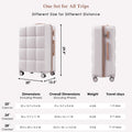 Luggage Set Of 3, 20 Inch With Usb Port, Airline Certified Carry On Luggage With Cup Holder, Abs Hard Shell Luggage With Spinner Wheels, Light Grey Grey Abs
