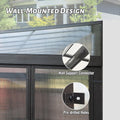 10X12Ft All Season Sunroom, Outdoor Permanent Wall Mounted Solarium With Detachable Polycarbonate Windows, Aluminum Lean To Gazebo Sun Room With 2 Lockable Sliding Doors For Garden Patio Deck Dark