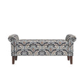 Conrad Storage Ottoman Multi Polyester Floral Traditional Flip Top Rolled Arms Nailhead Trim Polyester