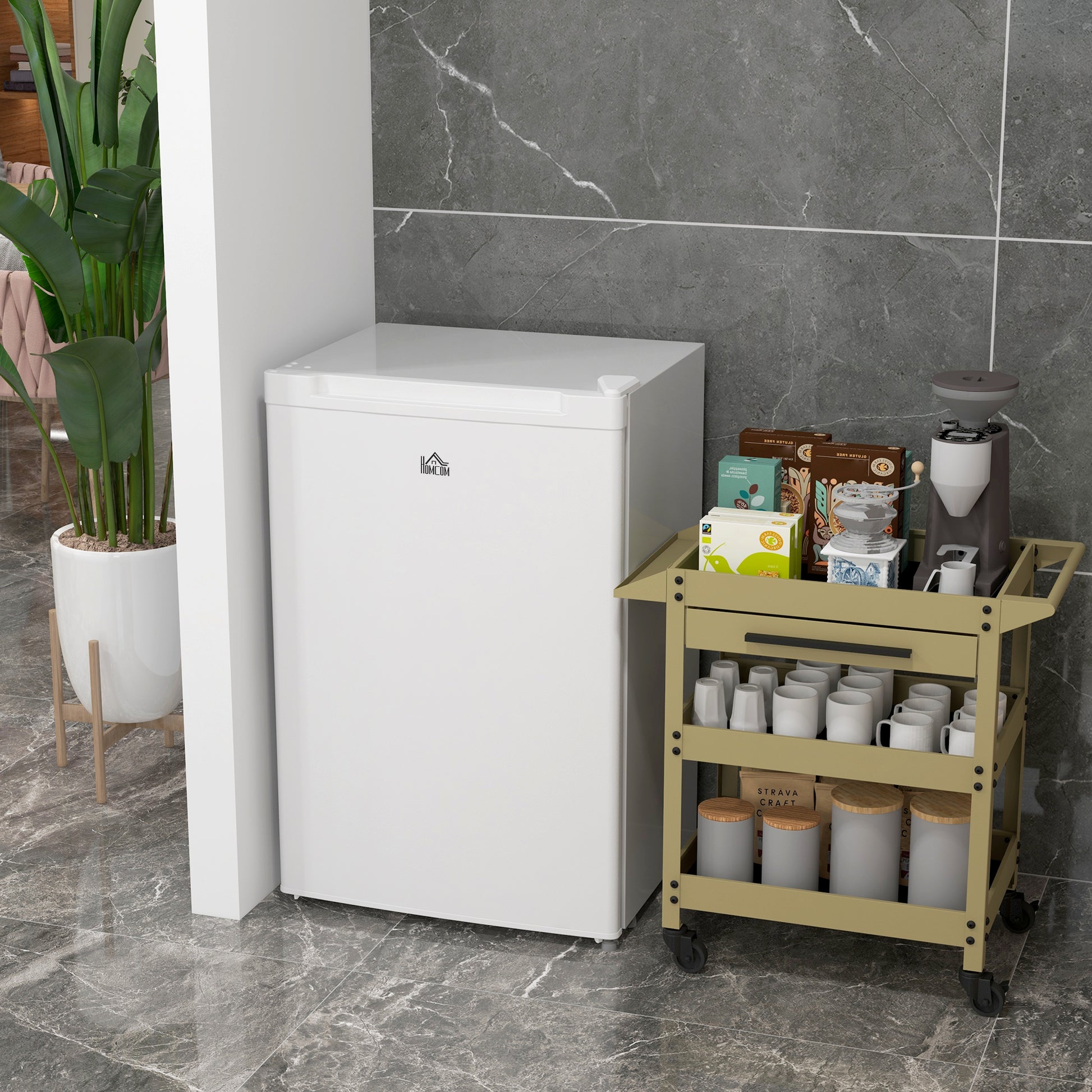 Homcom Upright Freezer, 3.0 Cubic Feet Compact Mini Freezer With Reversible Single Door And Adjustable Thermostat, Small Freezer For Home, Dorm, Apartment, Home Office, White White Steel