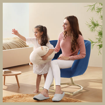 Coolmore Modern Chair With Velvet Fabric, Mid Century Chair With Wide Upholstered, Armchair For Living Room, Lounge, Bedroom Navy Navy Primary Living Space Foam Velvet