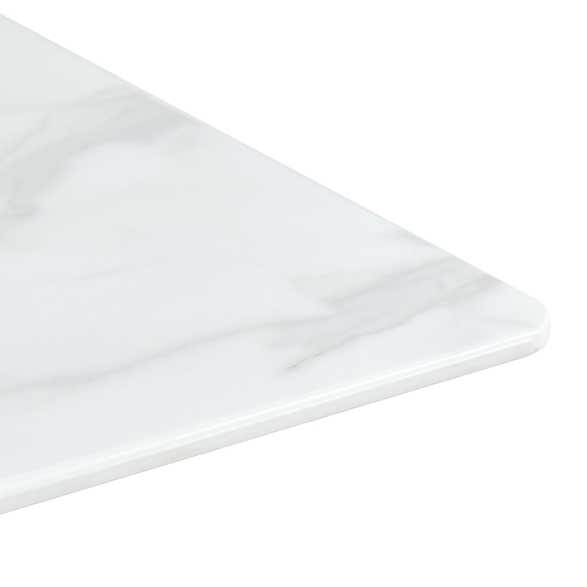 Modern Minimalist Coffee Table. Tempered Glass With Stickers Tabletop,Golden Mdf Pillars. Suitable For Living Room And Dining Room Gold Mdf Glass