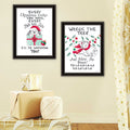 2 Piece Vignette Cat & Dog Christmas Enjoyment Black Framed Wall Art For Living Room, Bedroom Wall Art Print For Home Decor By Deb Strain Multi Wood Paper