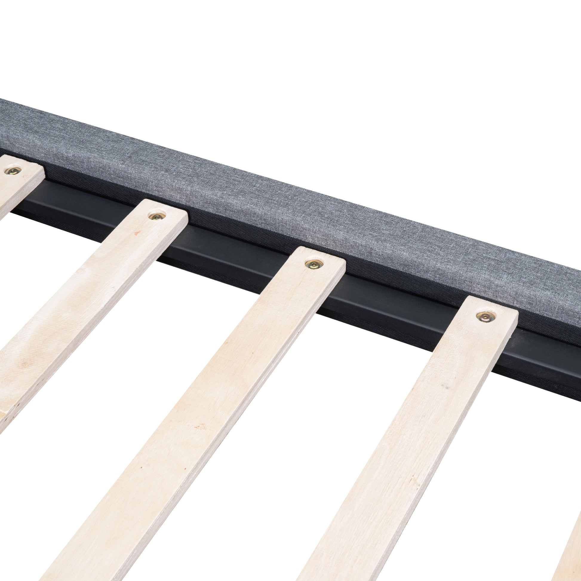 Full Size Upholstered Platform Bed With Led Lights,Usb Ports And Outlets,Linen Fabric,Gray Full Gray Wood Metal