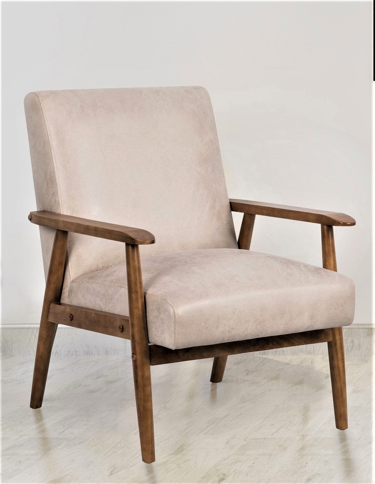 25.38'' Wide Classic Mid Century Modern Arm Chair, Light Camel Light Camel Microfiber