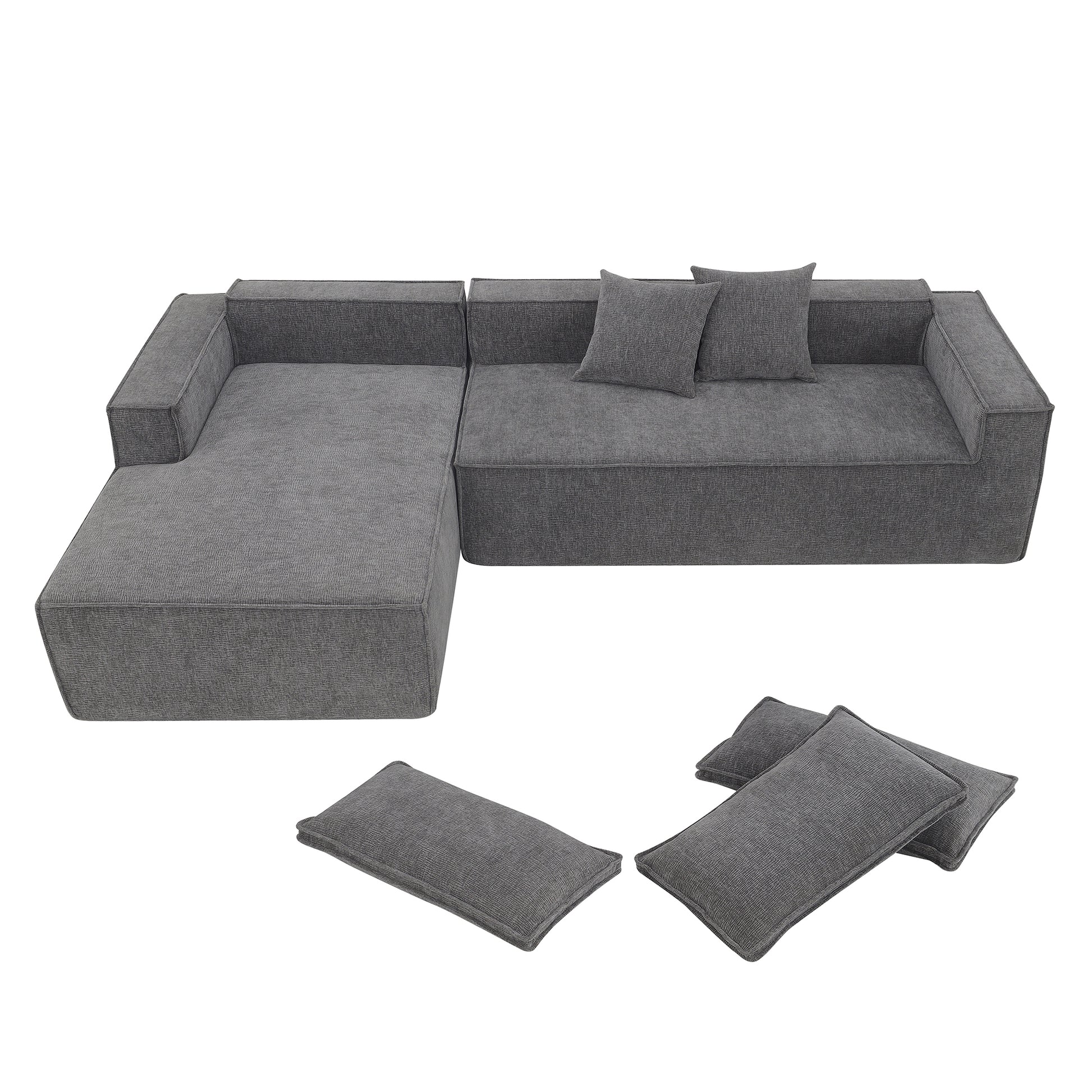 9587G Package Gray Chenille 1 Seat