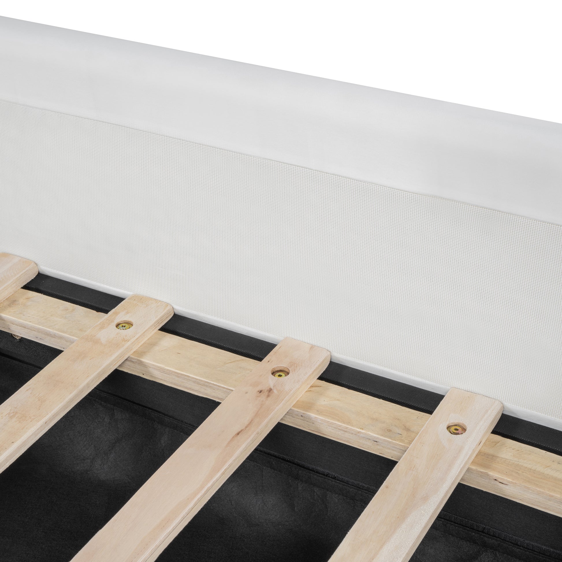 Twin Size Upholstered Daybed With Bear Shaped Headboard, Hydraulic System Andmesh Fence, White White Velvet