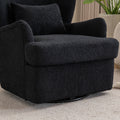 Modern Luxury Velvet Swivel Chair, 360 Swivel Comfort Round Armchair, Single Sofa Chair With Lounge Seat For Bedroom Office Reading Space, Set Of 1 ,Black Black Wood