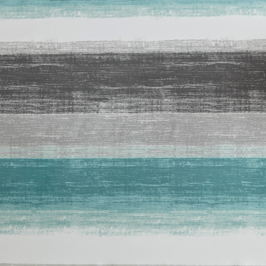 Stripe Print Shower Curtain Grey Polyester
