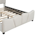 Full Size Upholstered Platform Bed Velvet Upholstered Bed, Beige Full Beige Velvet