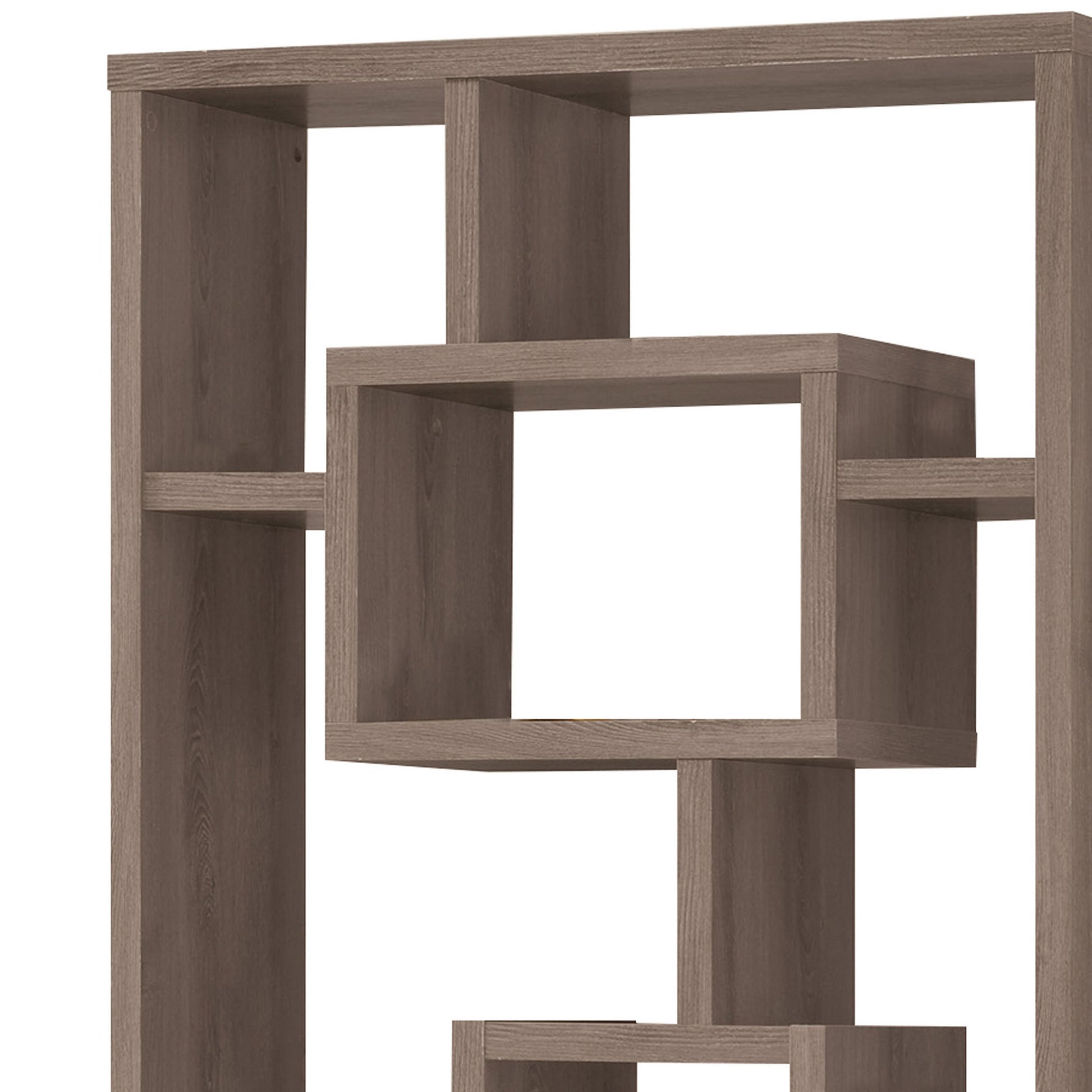 Splendid Geometric Cubed Rectangular Bookcase, Gray Gray Wood