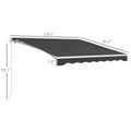 Outsunny 10' X 8' Electric Awning, Retractable Awning, Uv Protection Sun Shade Shelter With Remote Controller And Manual Crank Handle For Deck, Balcony, Yard, Dark Gray Gray Aluminum