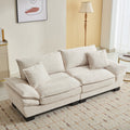 Corduroy Sofa Sleeper Couch Loveseat Sofa With Pillows Comfy Upholstered Deep Seat Sofa For Bedroom,Living Room,Apartment,Office,Dorm Beige Corduroy Beige Foam Upholstered 2 Seat