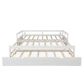 Extending Daybed With Trundle, Wooden Daybed With Trundle, White Twin White Solid Wood