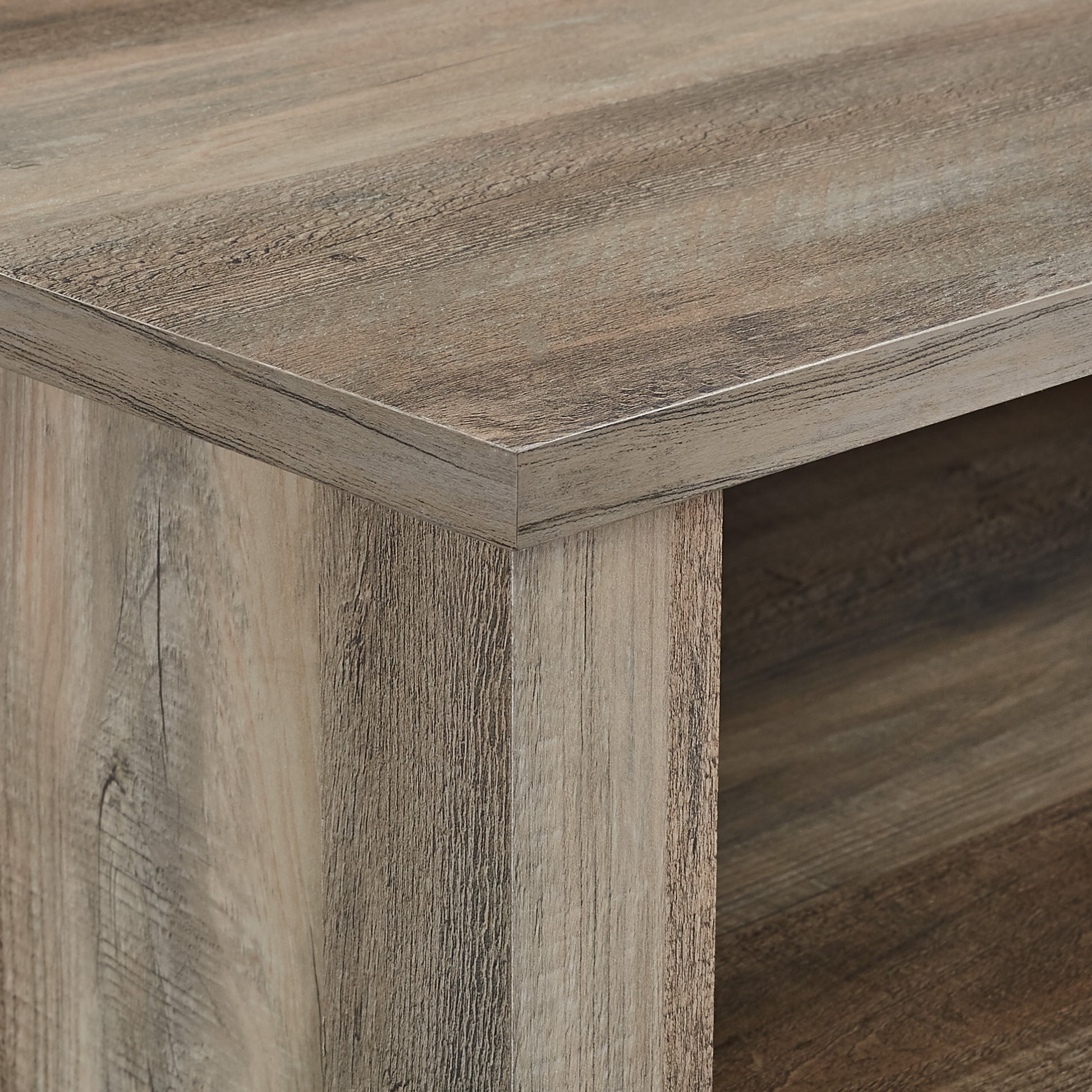 Transitional Electric Fireplace Wood And Glass Tv Stand For Tvs Up To 65" Grey Wash Gray Wash Mdf