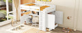 Full Size Wooden Loft Bed With Wardrobe, Desk, Drawers, Shelves, White Full White Plywood