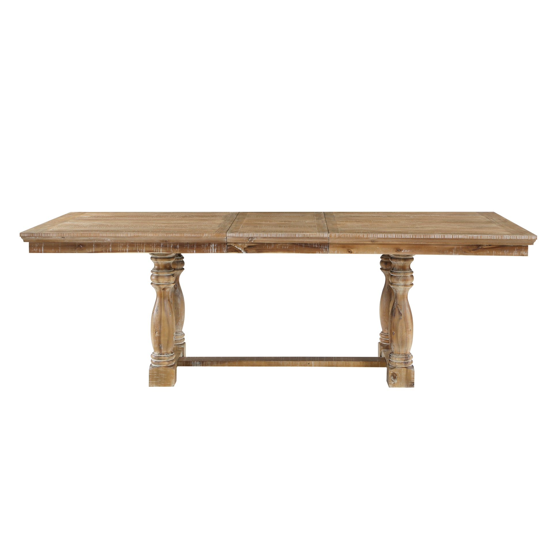 Traditional Dining Set 7Pc Extendable Table And 6 Side Chairs Wheat Finish Wooden Dining Kitchen Furniture Wood Wood Wheat Seats 6 Wood Dining Room Removable Leaf Extendable Trestle Rectangular