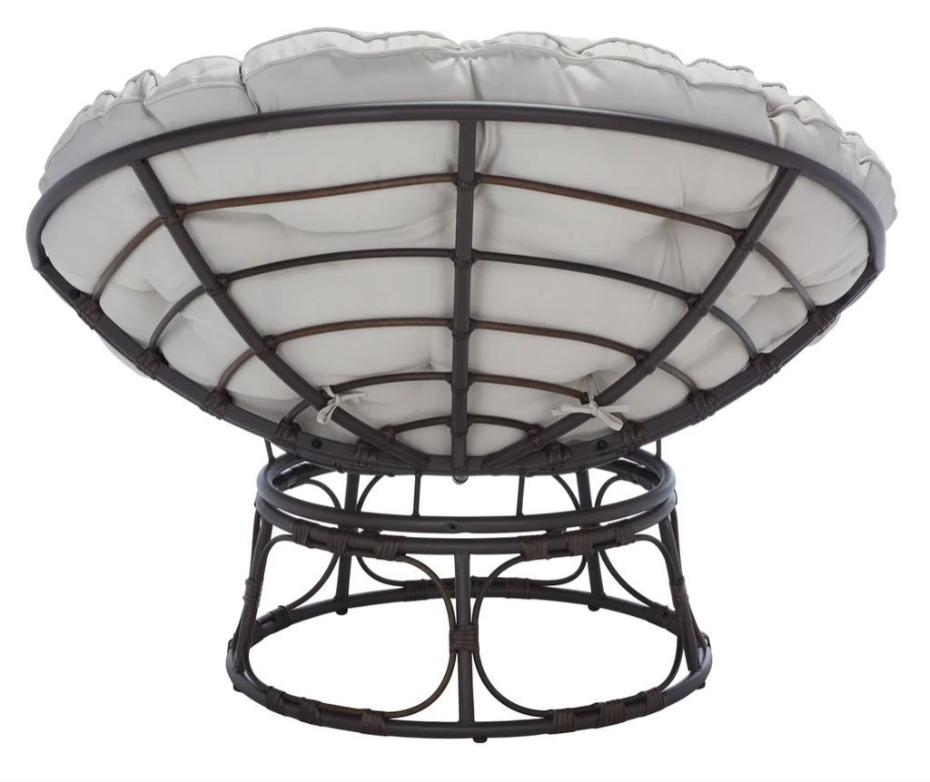 Francis Outdoor Moon Chair With Light Grey Cushion Light Grey Solid Surface