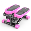 Home Office Exercise 330Lbs Capacity Mini Stepper With Resistance Bands And Lcd Monitor Pink Black Steel