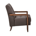 Modern Style Accent Chair Dark Brown Leather Upholstered Tufted Detail Walnut Finish Wood Furniture 1Pc Dark Brown Primary Living Space Contemporary,Modern Plywood