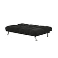 75 Inch Sofa Bed, Pocket Coils And Spring, Stylish Tufted Black Fabric Twin Black Wood Fabric