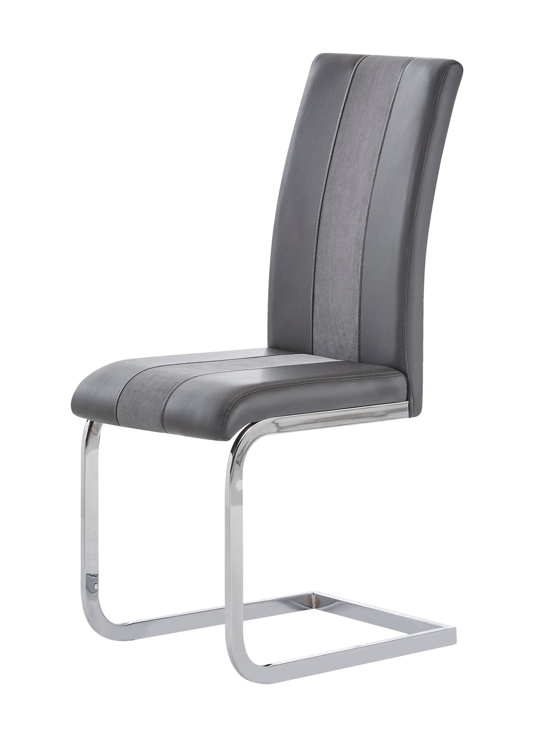 Altis Fabric Grey Dining Chairs Kit Of 4 Solid Gray Dining Room Foam Wipe Clean Rectangular Casual Dining Chairs Solid Back Set Of 4 Or More Metal & Wood Stainless Steel
