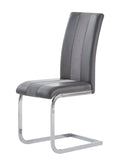 Altis Fabric Grey Dining Chairs Kit Of 4 Solid Gray Dining Room Foam Wipe Clean Rectangular Casual Dining Chairs Solid Back Set Of 4 Or More Metal & Wood Stainless Steel
