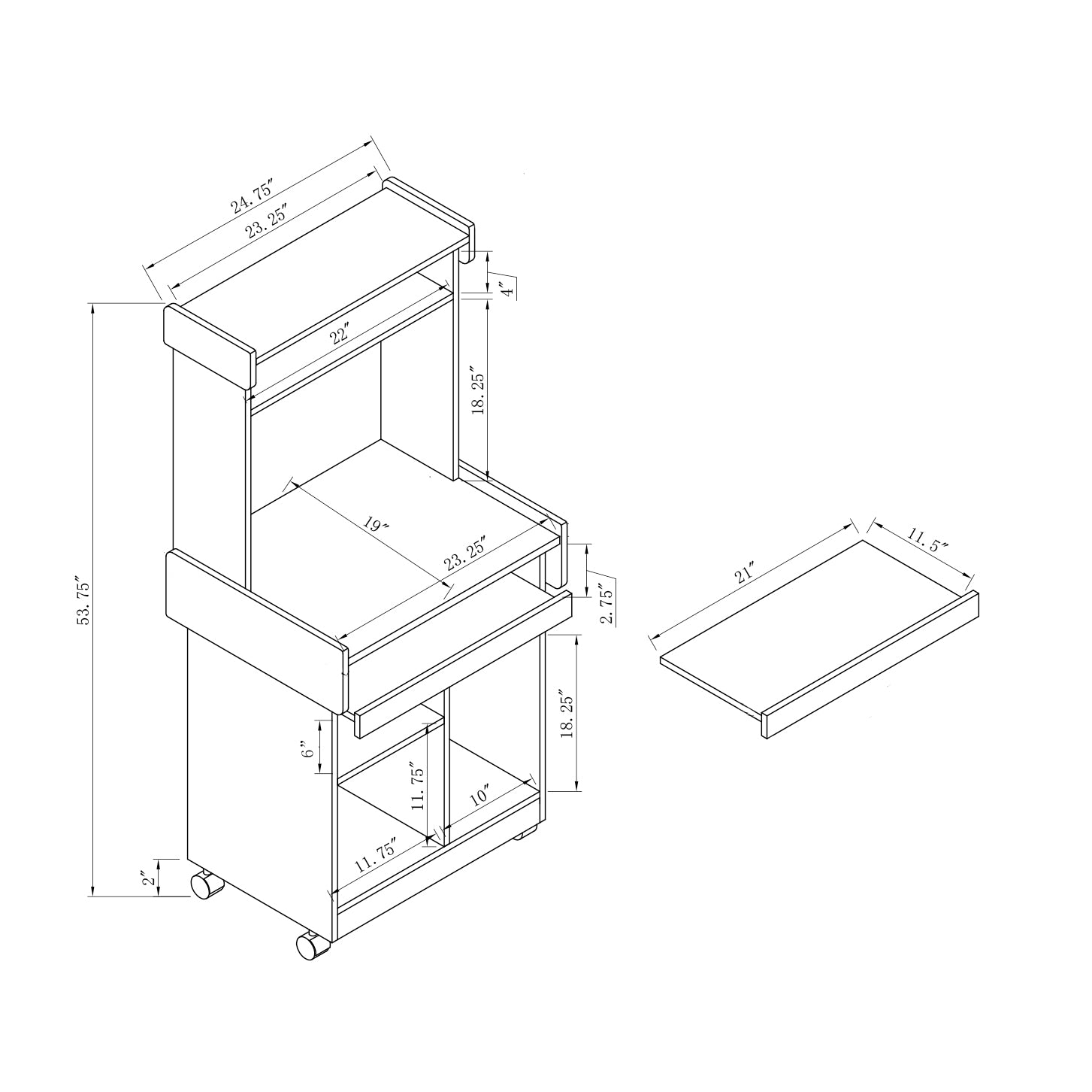 Microwave Cart Coffee Station Computer Cart On Locking Castors Hutch Gliding Shelf Mahogany Color Mahogany Particle Board Mdf
