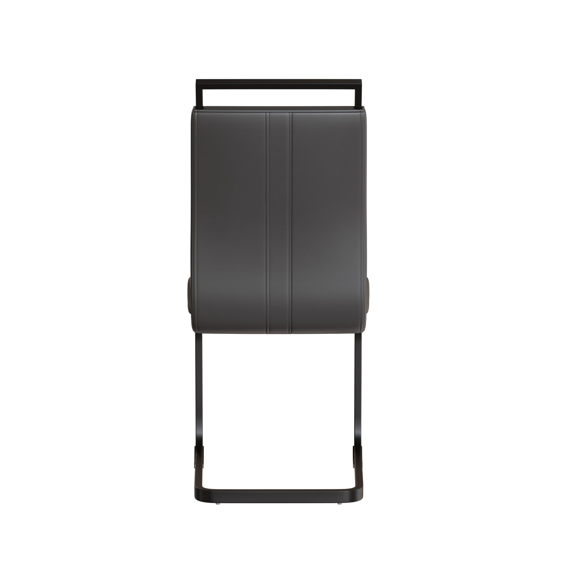 Modern Dining Chairs,Pu Faux Leather High Back Upholstered Side Chair With C Shaped Tube. Black Metal Legs For Dining Room Kitchen Vanity Patio Club Guest Office Chair Set Of 2 Grey Pu Grey Foam Pu