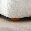 Jasmin 89.7'' Cream Boucle Sofa Cream Wood Primary Living Space Mid Century Modern Foam Boucle,Solid Wood 3 Seat