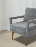 Mid Century Armchairaccent Chair With Chenille Armrest & Soft Cushion For Living Room, Bedroom, Home Office, Study, Grey Gray Light Brown Primary Living Space American Design,Modern Birch Foam Wood Fabric