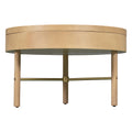 Modern Round Wood Rotating Tray Coffee Table With Storage & Metal Legs In Natural Natural Metal,Rubber Wood
