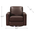 Hayward Swivel Leather Chair Chestnut Memory Foam Genuine Leather