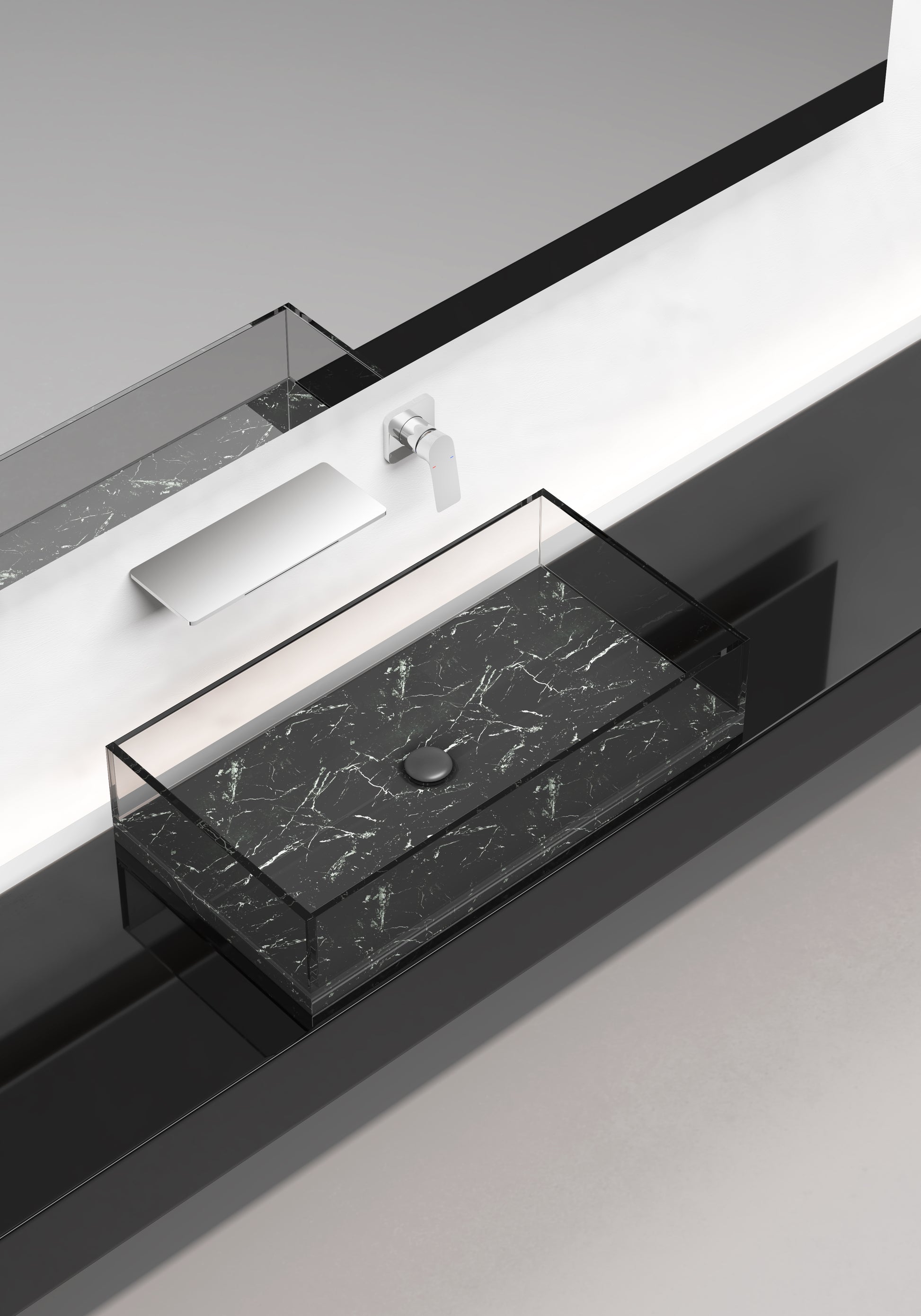 Waterfall Bathroom Sink Faucet Chrome Brass