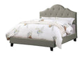 Majestic Arch 1Pc Full Size Bed Adjustable Hb Grey Polyfiber Tufted Upholstered Wooden Bedframe Bedroom Furniture Box Spring Not Required Full Gray Espresso Wood Bedroom