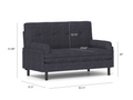 Black 2 Seater Sofa Sleeper With Recline Fuction Black Velvet Metal Primary Living Space Medium Soft Loose Back Pillow Top Arms Foam Fabric Metal 2 Seat