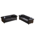 Fx 3 Seats 3 Seats Combo Sofa Modern Living Room Sofa With Solid Wood Frame And Wooden Feet, 4 Cushions, Apartment Sofa Furniture For Living Room, Living Room, Office Black Wood Pine Foam Fabric 6 Seat