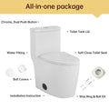 1.1 1.6 Gpf Elongated Comfort Height Floor Mounted One Piece Toiletcupc Certified, Watersense Cetified, Ceramic, White Color, Soft Close Seat White Ceramic