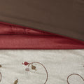Embroidered 7 Piece Comforter Set Red King King Red Polyester