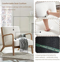 Living Room Accent Arms Bedroom,Office,Apartment, Reading Chair, Single, Linen Fabric White 2 White Wood